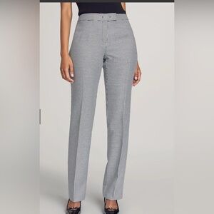 Calvin Klein Houndstooth Pleated Long Wide Leg Business Casual Office Trousers